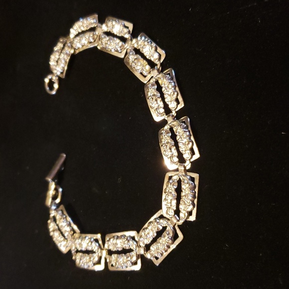 Sterling Silver Rectangle Plaque Bracelet - Picture 10 of 10